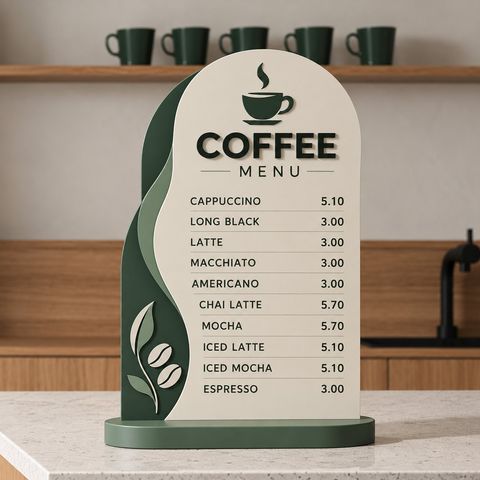 Présentoir menu Coffee