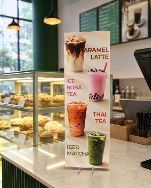 Totem boissons : caramel latte, boba tea, thai tea