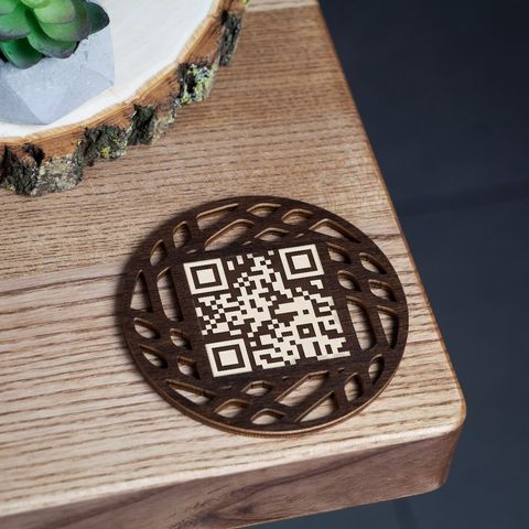 Sous-verre QR gravé au laser