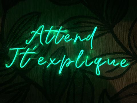 Néon vert Attend j't'explique