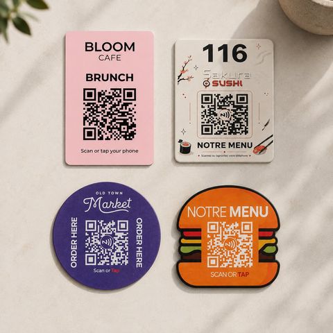 Quatre formats de menus NFC