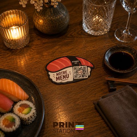Menu NFC en forme de sushi