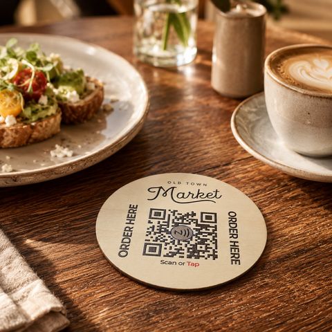 Support rond Order here, NFC et QR