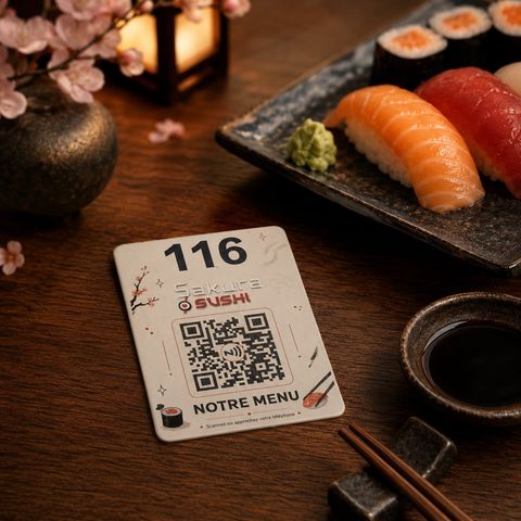 Carte menu NFC Sakura Sushi